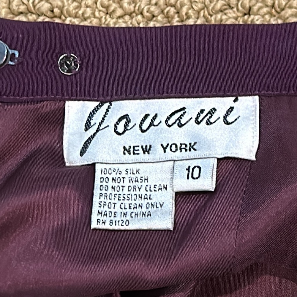 Jovani Vintage Purple Silk Beaded 3 piece Wedding Mother Dress Suit size 10 - Picture 4 of 17